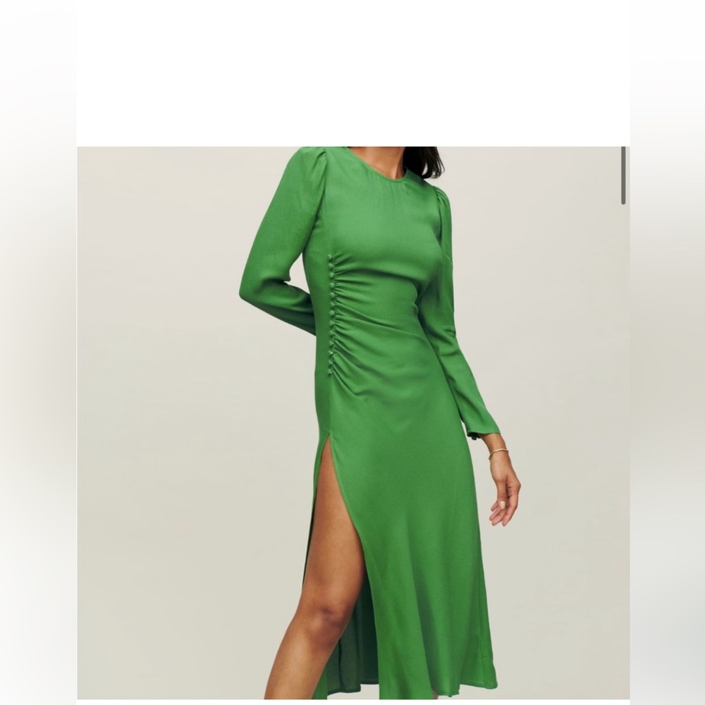 Reformation Freda dress in Kelly green